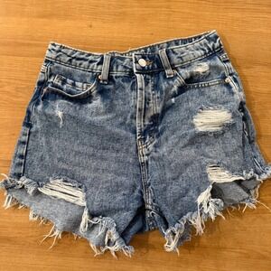 Wild Fable Womens Denim Shorts Distressed High Rise Cutoff Blue Size 6